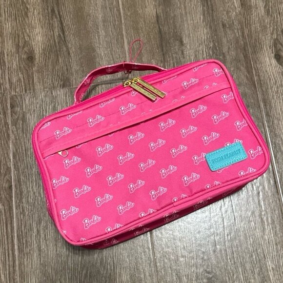 Like new Posh peanut Barbie lunchbox pink cooler lunch box logo print container - Picture 1 of 11